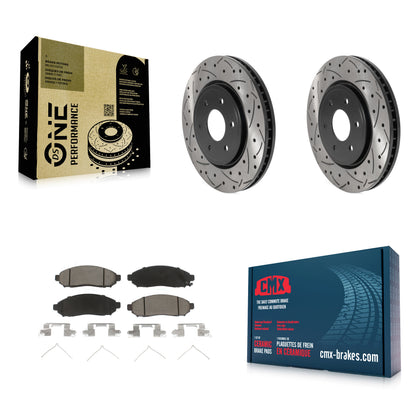 [Avant] Kit de disque (percé rainuré revêtu) et plaquette (céramique) de frein pour Nissan Frontier Pathfinder Xterra Suzuki Equator KDC-100181