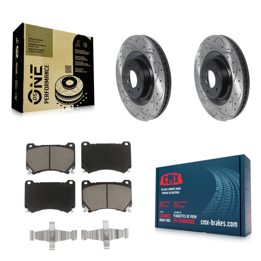 [Avant] Kit de disque (percé rainuré revêtu) et plaquette (céramique) de frein pour Hyundai Genesis Equus KDC-100187