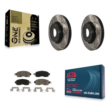 [Avant] Kit de disque (percé rainuré revêtu) et plaquette (céramique) de frein pour Nissan Altima KDC-100195