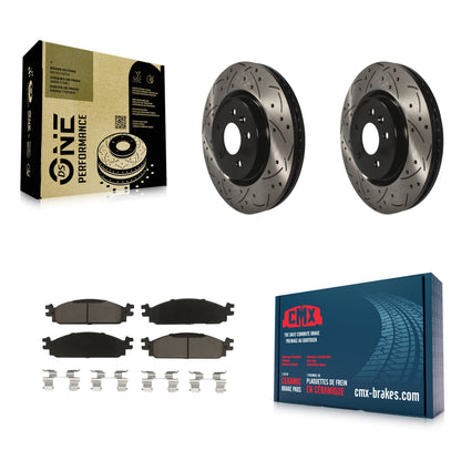[Avant] Kit de disque (percé rainuré revêtu) et plaquette (céramique) de frein pour 2009-2010 Lincoln MKS KDC-100197