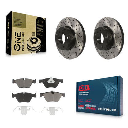 [Avant] Kit de disque (percé rainuré revêtu) et plaquette (céramique) de frein pour 2008 BMW 328xi To 08 07 KDC-100203