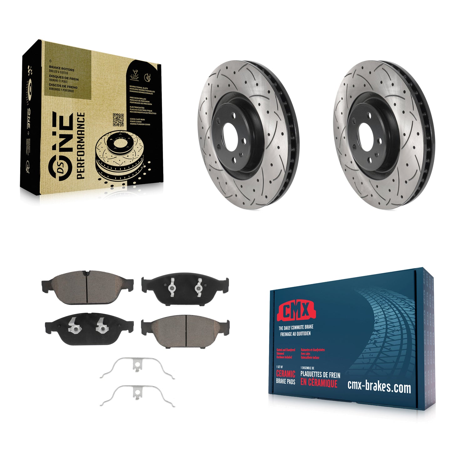 [Avant] Kit de disque (percé rainuré revêtu) et plaquette (céramique) de frein pour Audi A6 Quattro A7 KDC-100207