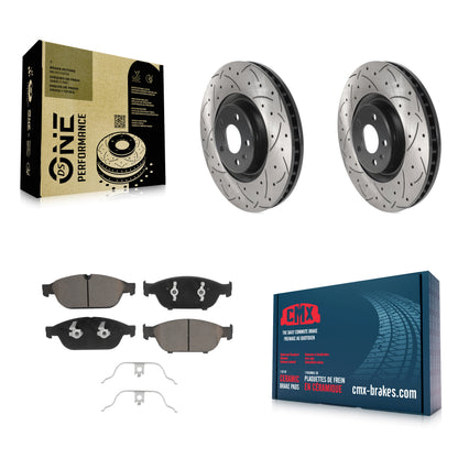 [Avant] Kit de disque (percé rainuré revêtu) et plaquette (céramique) de frein pour Audi A6 Quattro A7 KDC-100207