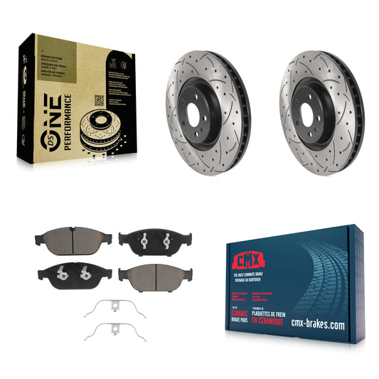 [Avant] Kit de disque (percé rainuré revêtu) et plaquette (céramique) de frein pour Audi A6 Quattro A7 KDC-100207