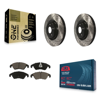[Avant] Kit de disque (percé rainuré revêtu) et plaquette (céramique) de frein pour Audi Q5 A6 Quattro S5 S4 A7 A5 A4 KDC-100208