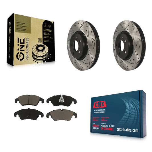 [Avant] Kit de disque (percé rainuré revêtu) et plaquette (céramique) de frein pour Audi A4 Q5 A5 Quattro A7 allroad A6 S5 KDC-100209