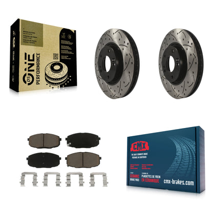[Avant] Kit de disque (percé rainuré revêtu) et plaquette (céramique) de frein pour Kia Forte Koup Forte5 KDC-100213