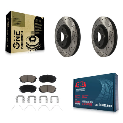 [Avant] Kit de disque (percé rainuré revêtu) et plaquette (céramique) de frein pour 2017-2019 Kia Soul EV KDC-100216