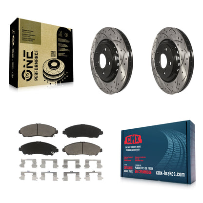 [Avant] Kit de disque (percé rainuré revêtu) et plaquette (céramique) de frein pour Honda Pilot Acura MDX Ridgeline KDC-100220