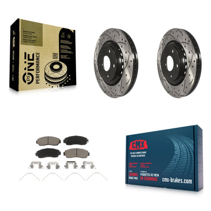 [Avant] Kit de disque (percé rainuré revêtu) et plaquette (céramique) de frein pour Honda Odyssey Passport KDC-100222