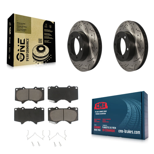[Avant] Kit de disque (percé rainuré revêtu) et plaquette (céramique) de frein pour Toyota Tacoma 4Runner FJ Cruiser KDC-100226