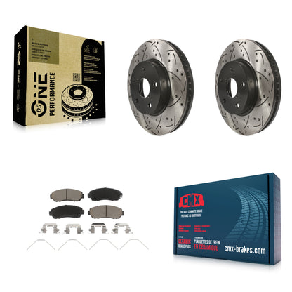 [Avant] Kit de disque (percé rainuré revêtu) et plaquette (céramique) de frein pour 2016-2019 Subaru Legacy 2.5L KDC-100232