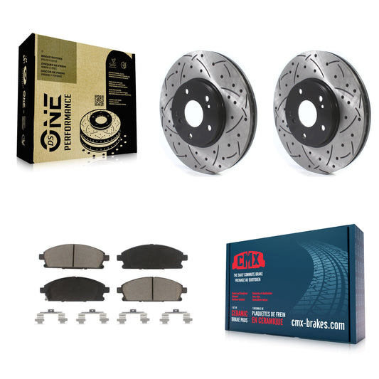 [Avant] Kit de disque (percé rainuré revêtu) et plaquette (céramique) de frein pour 2003-2006 Acura MDX KDC-100236
