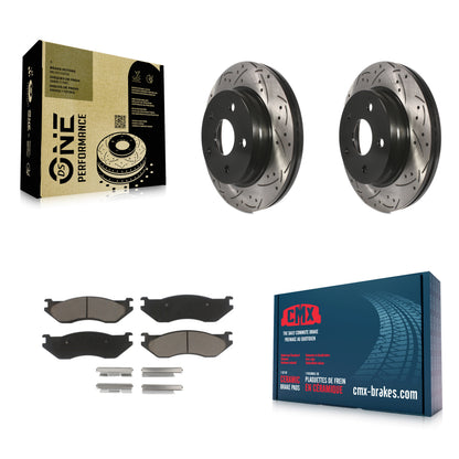 [Avant] Kit de disque (percé rainuré revêtu) et plaquette (céramique) de frein pour Dodge Ram 1500 Durango KDC-100241