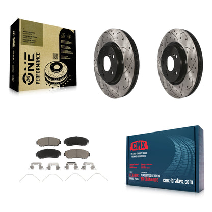 [Avant] Kit de disque (percé rainuré revêtu) et plaquette (céramique) de frein pour 2011-2014 Honda Odyssey KDC-100249