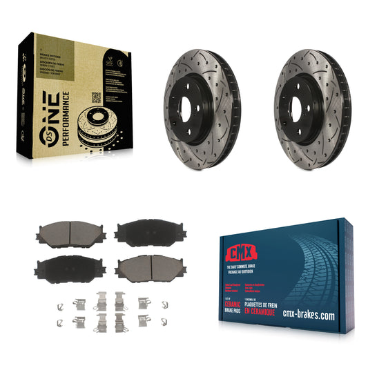[Avant] Kit de disque (percé rainuré revêtu) et plaquette (céramique) de frein pour Lexus IS250 KDC-100254