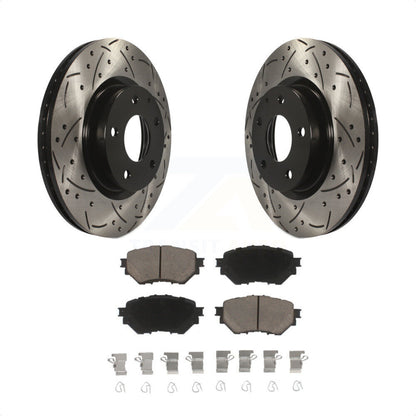 [Avant] Kit de disque (percé rainuré revêtu) et plaquette (céramique) de frein pour Mazda 3 Sport Vehicles Manufactured In Mexico 2.5L KDC-100263 par Transit Auto