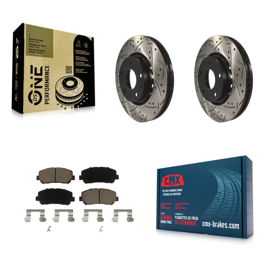 [Avant] Kit de disque (percé rainuré revêtu) et plaquette (céramique) de frein pour Mazda CX-5 KDC-100267