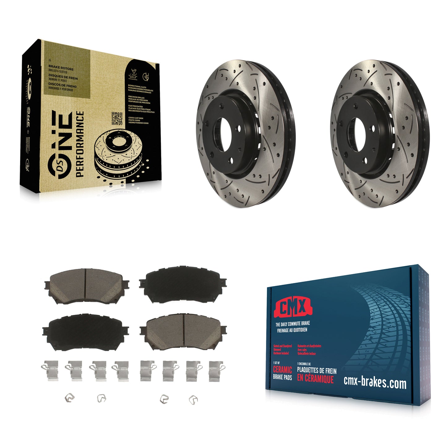 [Avant] Kit de disque (percé rainuré revêtu) et plaquette (céramique) de frein pour 2019-2021 Mazda 6 Naturally Aspirated KDC-100268