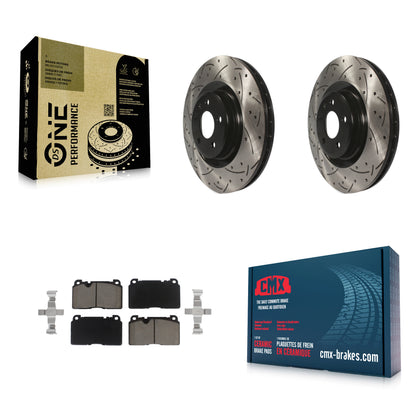 [Avant] Kit de disque (percé rainuré revêtu) et plaquette (céramique) de frein pour Audi Q5 KDC-100274