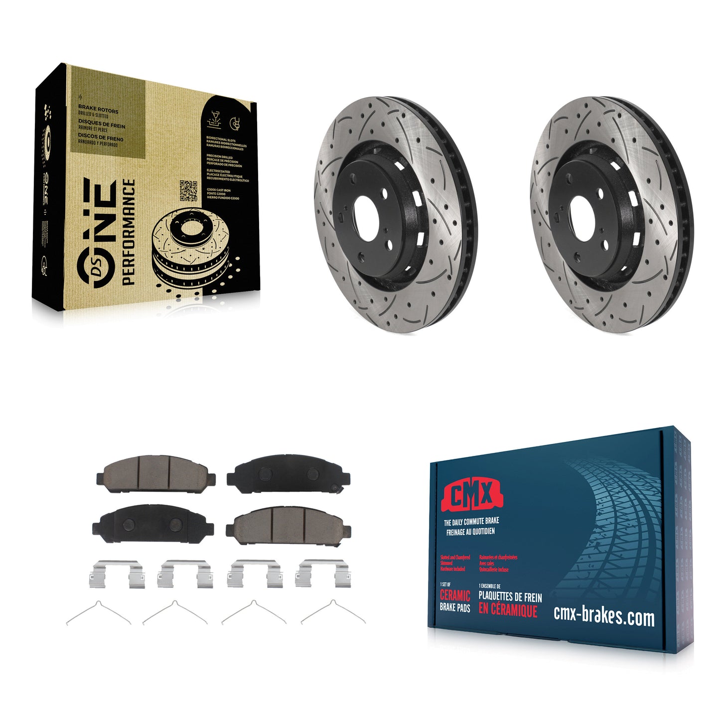 [Avant] Kit de disque (percé rainuré revêtu) et plaquette (céramique) de frein pour 2009-2016 Toyota Venza KDC-100276