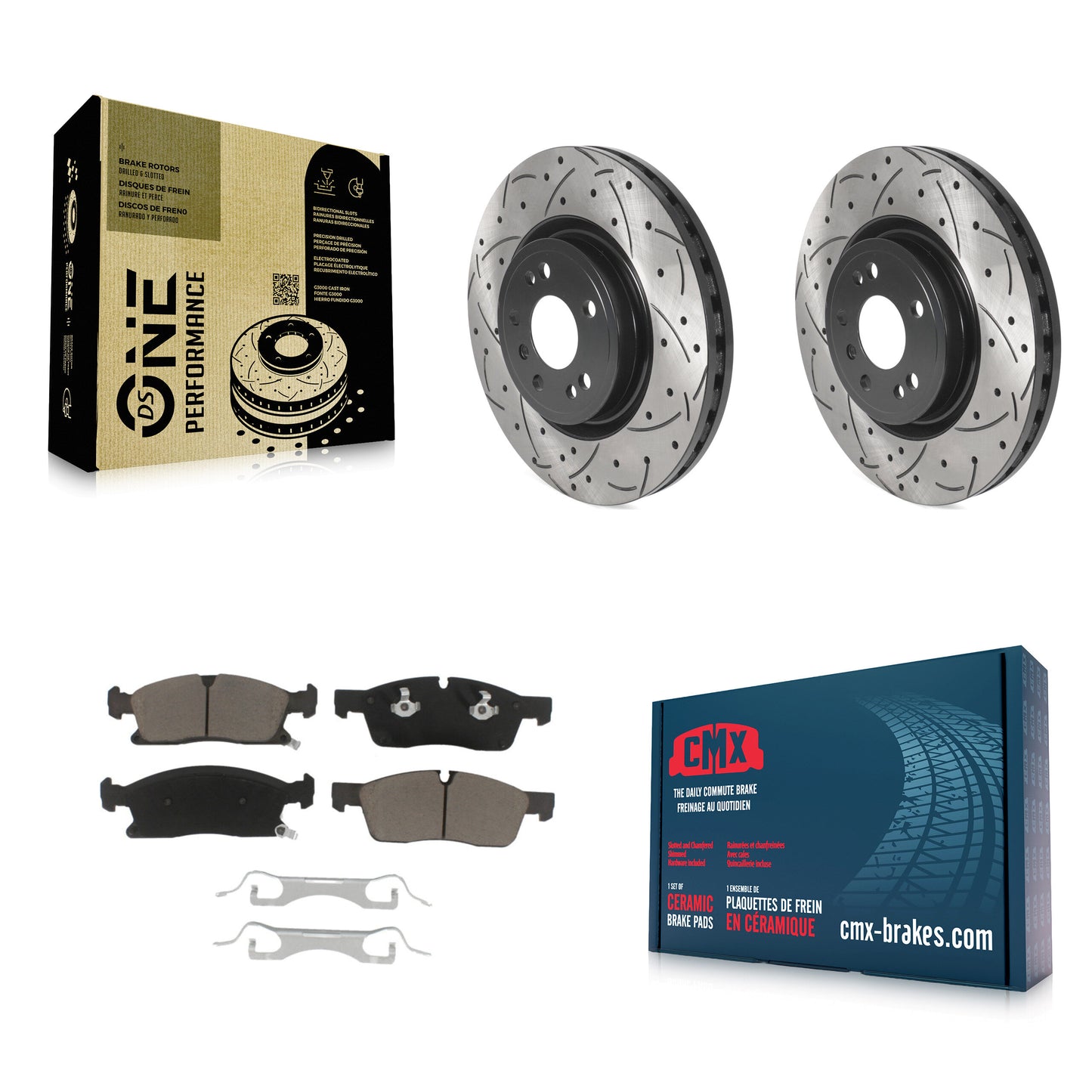 [Avant] Kit de disque (percé rainuré revêtu) et plaquette (céramique) de frein pour Mercedes-Benz ML350 GLE350 ML250 GLE300d KDC-100281