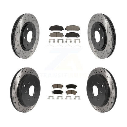 [Avant + Arrière] Kit de disque (percé rainuré revêtu) et plaquette (céramique) de frein pour INFINITI Nissan Armada QX80 QX56 KDC-100286