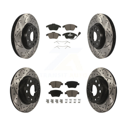 [Avant + Arrière] Kit de disque (percé rainuré revêtu) et plaquette (céramique) de frein pour Volkswagen Beetle GTI KDC-100297