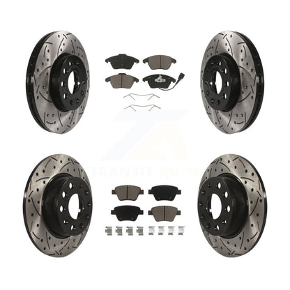 [Avant + Arrière] Kit de disque (percé rainuré revêtu) et plaquette (céramique) de frein pour Volkswagen Beetle KDC-100298