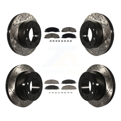 [Avant + Arrière] Kit de disque (percé rainuré revêtu) et plaquette (céramique) de frein pour Ram 2500 3500 1500 Dodge KDC-100311