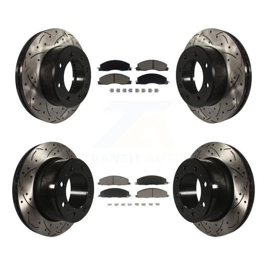 [Avant + Arrière] Kit de disque (percé rainuré revêtu) et plaquette (céramique) de frein pour Ram 2500 3500 1500 Dodge KDC-100311