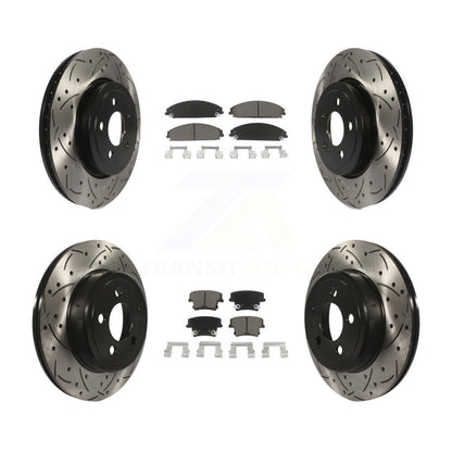[Avant + Arrière] Kit de disque (percé rainuré revêtu) et plaquette (céramique) de frein pour Dodge Charger Chrysler 300 Challenger Magnum KDC-100313