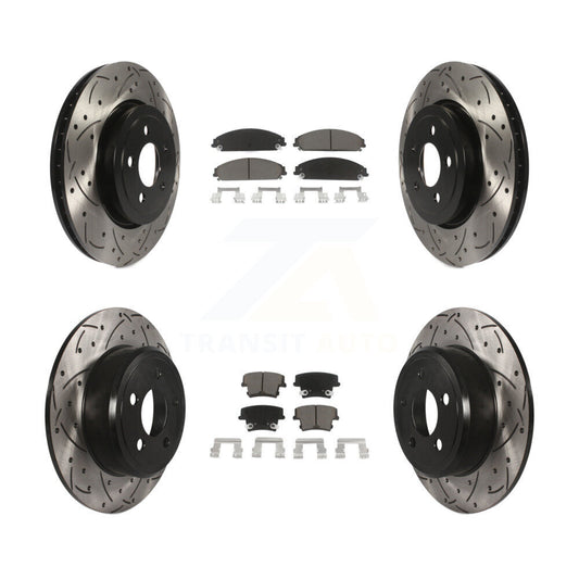 [Avant + Arrière] Kit de disque (percé rainuré revêtu) et plaquette (céramique) de frein pour 2005-2006 Chrysler 300 AWD avec 3.5L KDC-100316