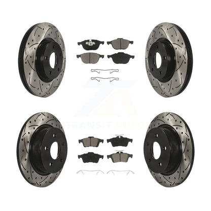 [Avant + Arrière] Kit de disque (percé rainuré revêtu) et plaquette (céramique) de frein pour Ford Escape C-Max KDC-100319