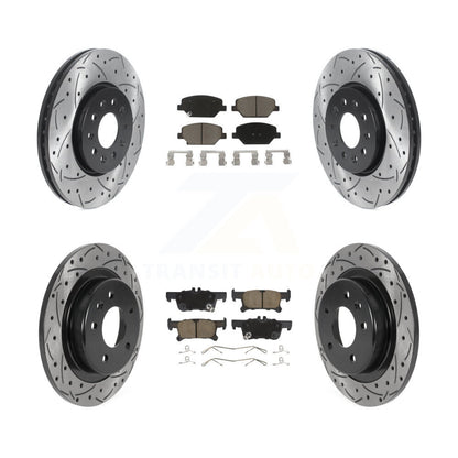 [Avant + Arrière] Kit de disque (percé rainuré revêtu) et plaquette (céramique) de frein pour 2016-2018 Buick Envision avec 288mm Diameter Rotor KDC-100325