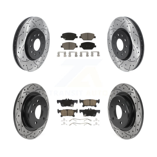[Avant + Arrière] Kit de disque (percé rainuré revêtu) et plaquette (céramique) de frein pour 2016-2018 Buick Envision avec 288mm Diameter Rotor KDC-100325