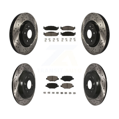[Avant + Arrière] Kit de disque (percé rainuré revêtu) et plaquette (céramique) de frein pour 2009-2010 Lincoln MKS KDC-100331