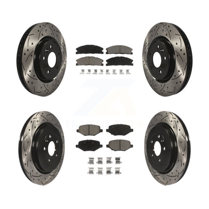 [Avant + Arrière] Kit de disque (percé rainuré revêtu) et plaquette (céramique) de frein pour 2013 Ford Explorer Sport avec Heavy Duty Brakes KDC-100332