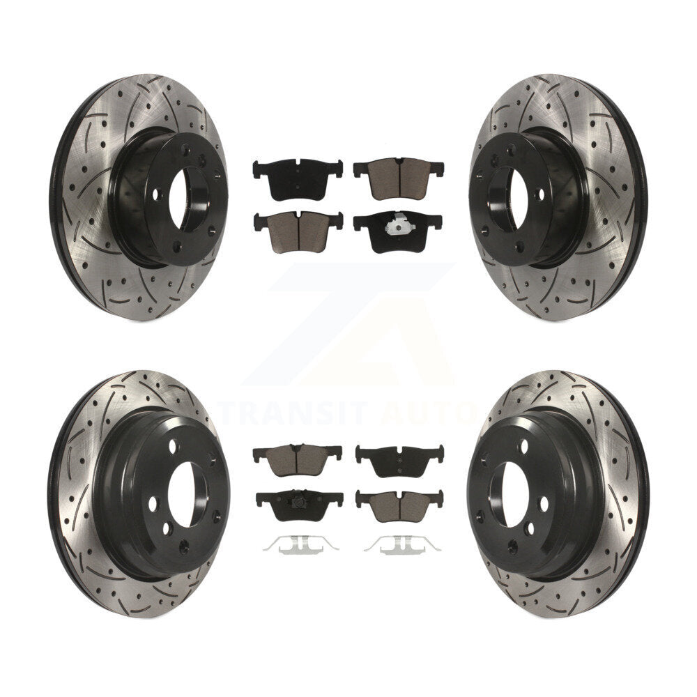 [Avant + Arrière] Kit de disque (percé rainuré revêtu) et plaquette (céramique) de frein pour BMW 328i xDrive 320i 330i 428i 430i Gran Coupe 328d GT KDC-100333