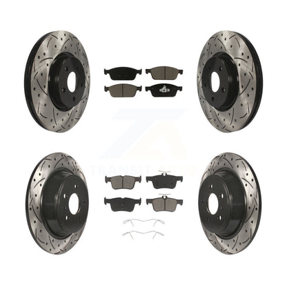 [Avant + Arrière] Kit de disque (percé rainuré revêtu) et plaquette (céramique) de frein pour Ford Escape Lincoln MKC KDC-100352