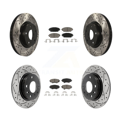 [Avant + Arrière] Kit de disque (percé rainuré revêtu) et plaquette (céramique) de frein pour Mazda 3 Sport 2.5L KDC-100364