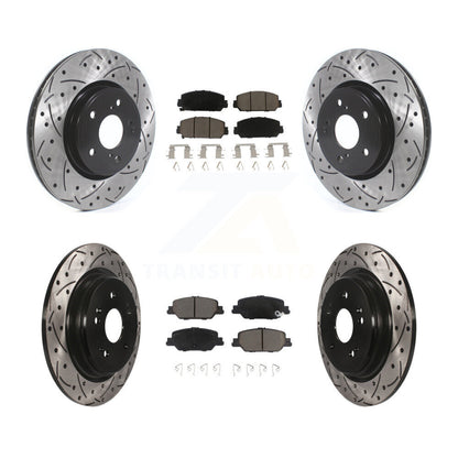 [Avant + Arrière] Kit de disque (percé rainuré revêtu) et plaquette (céramique) de frein pour Honda CR-V KDC-100368