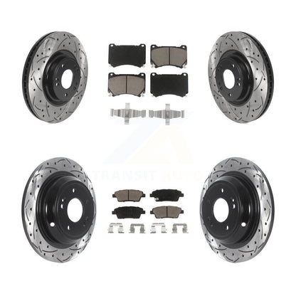 [Avant + Arrière] Kit de disque (percé rainuré revêtu) et plaquette (céramique) de frein pour Hyundai Genesis KDC-100369