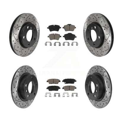 [Avant + Arrière] Kit de disque (percé rainuré revêtu) et plaquette (céramique) de frein pour Mini Cooper Countryman Paceman Base KDC-100372