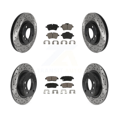 [Avant + Arrière] Kit de disque (percé rainuré revêtu) et plaquette (céramique) de frein pour Mini Cooper Countryman Paceman KDC-100373