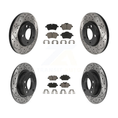 [Avant + Arrière] Kit de disque (percé rainuré revêtu) et plaquette (céramique) de frein pour Mini Cooper Countryman Paceman KDC-100374