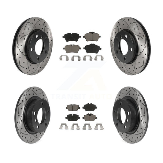 [Avant + Arrière] Kit de disque (percé rainuré revêtu) et plaquette (céramique) de frein pour Mini Cooper Countryman Paceman KDC-100374