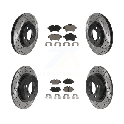 [Avant + Arrière] Kit de disque (percé rainuré revêtu) et plaquette (céramique) de frein pour Mini Cooper Countryman Paceman KDC-100375