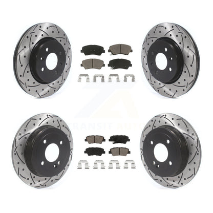 [Avant + Arrière] Kit de disque (percé rainuré revêtu) et plaquette (céramique) de frein pour Kia Rio KDC-100382