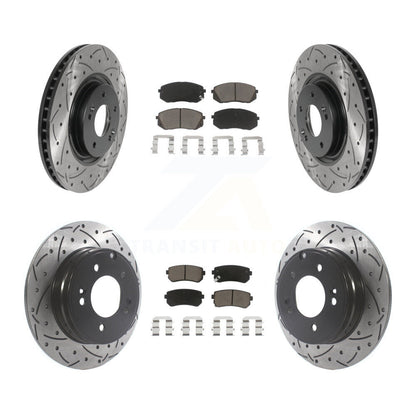 [Avant + Arrière] Kit de disque (percé rainuré revêtu) et plaquette (céramique) de frein pour Hyundai Tucson Kia Cadenza KDC-100393